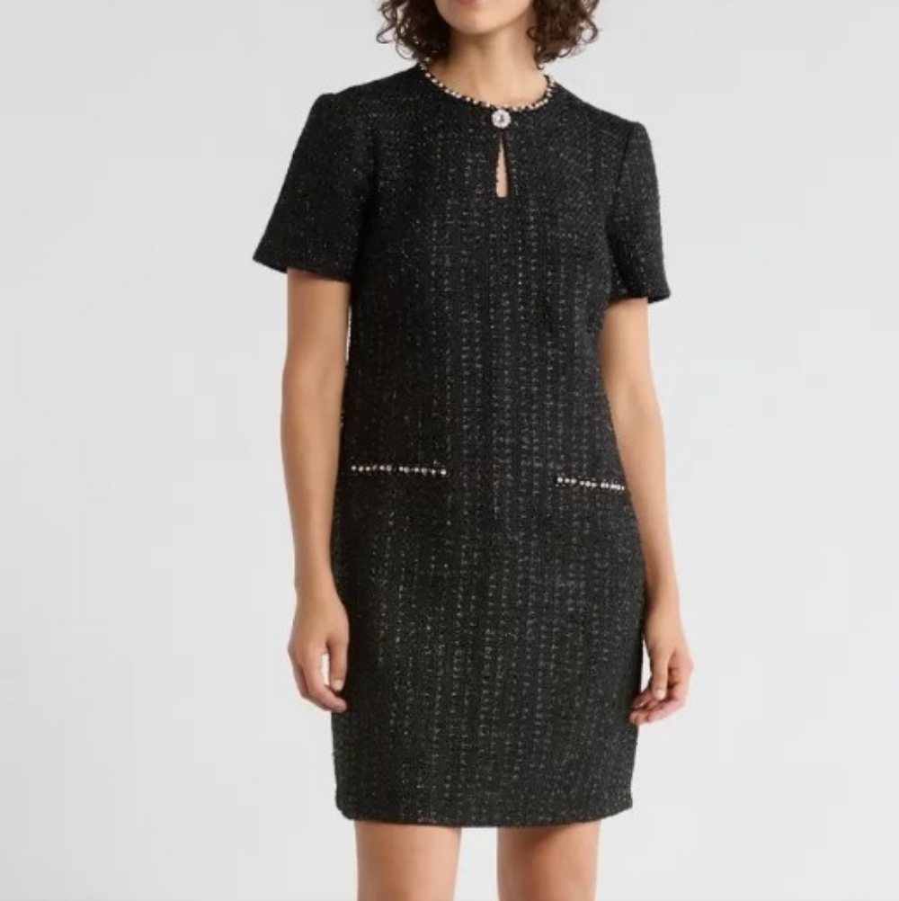 Eliza J Black Tweed Mini Dress